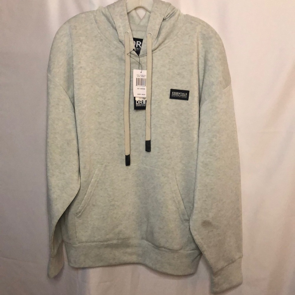 DR ESSENTIALS Women’s oatmeal polyester long sleeve hoodie. Size M.